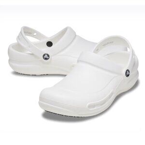 NEW - CROCS BISTRO SLIP RESISTANT WORK CLOG, WHITE - WOMEN'S  7